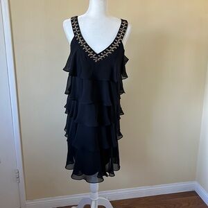 Black dress with ruffles
